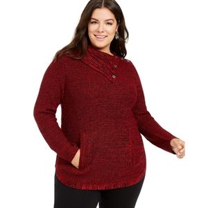 STYLE & CO Botton Trim Sweater with Pockets